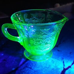 Vintage Uranium Glass Creamer